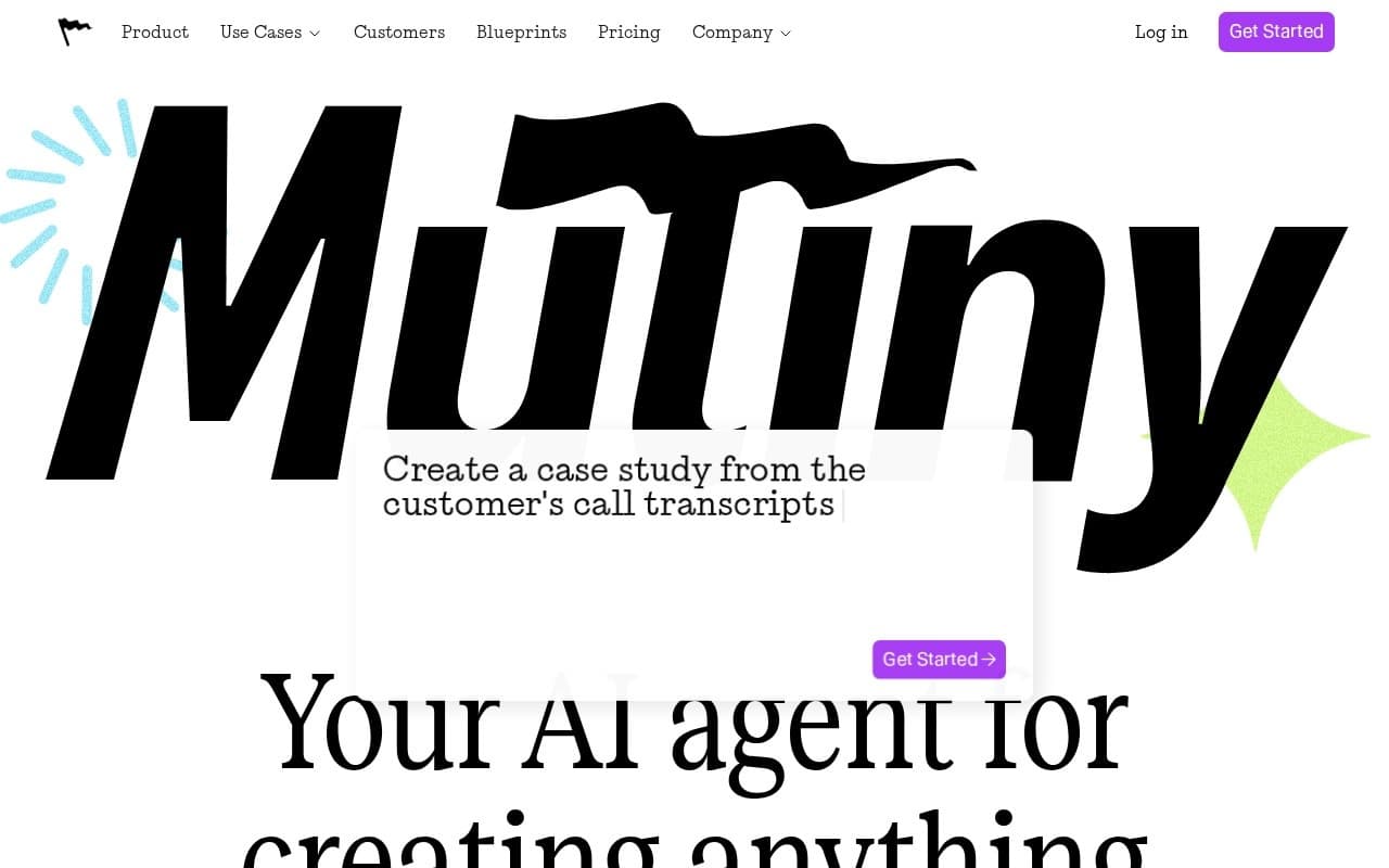 Mutiny homepage screenshot