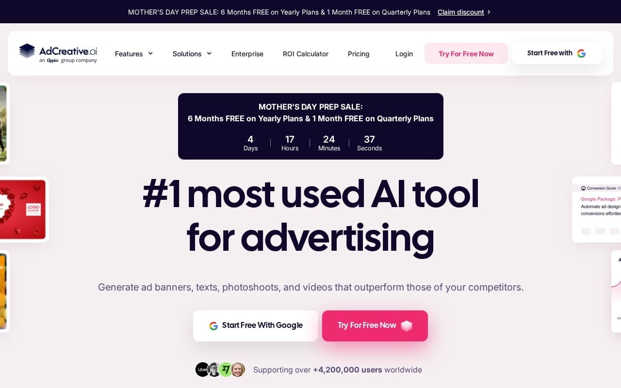 AdCreative.ai homepage screenshot