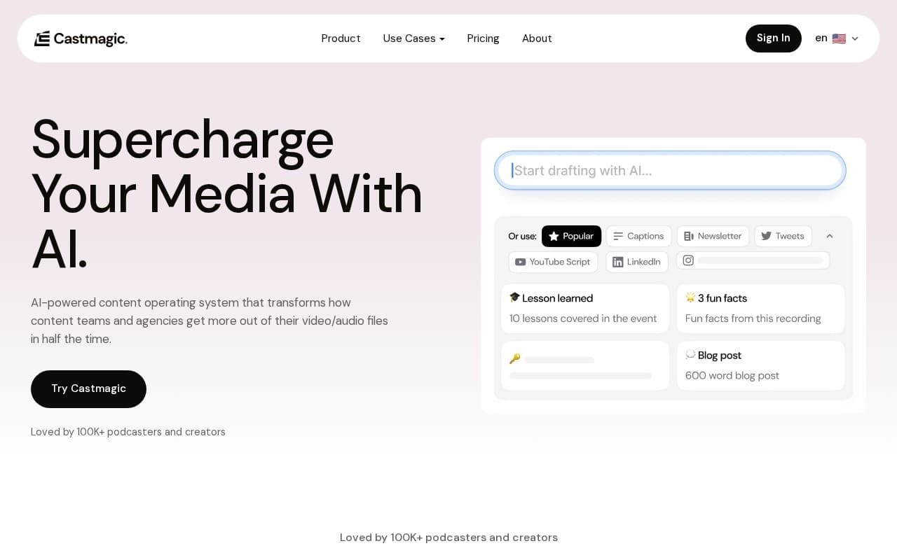 Castmagic product screenshot