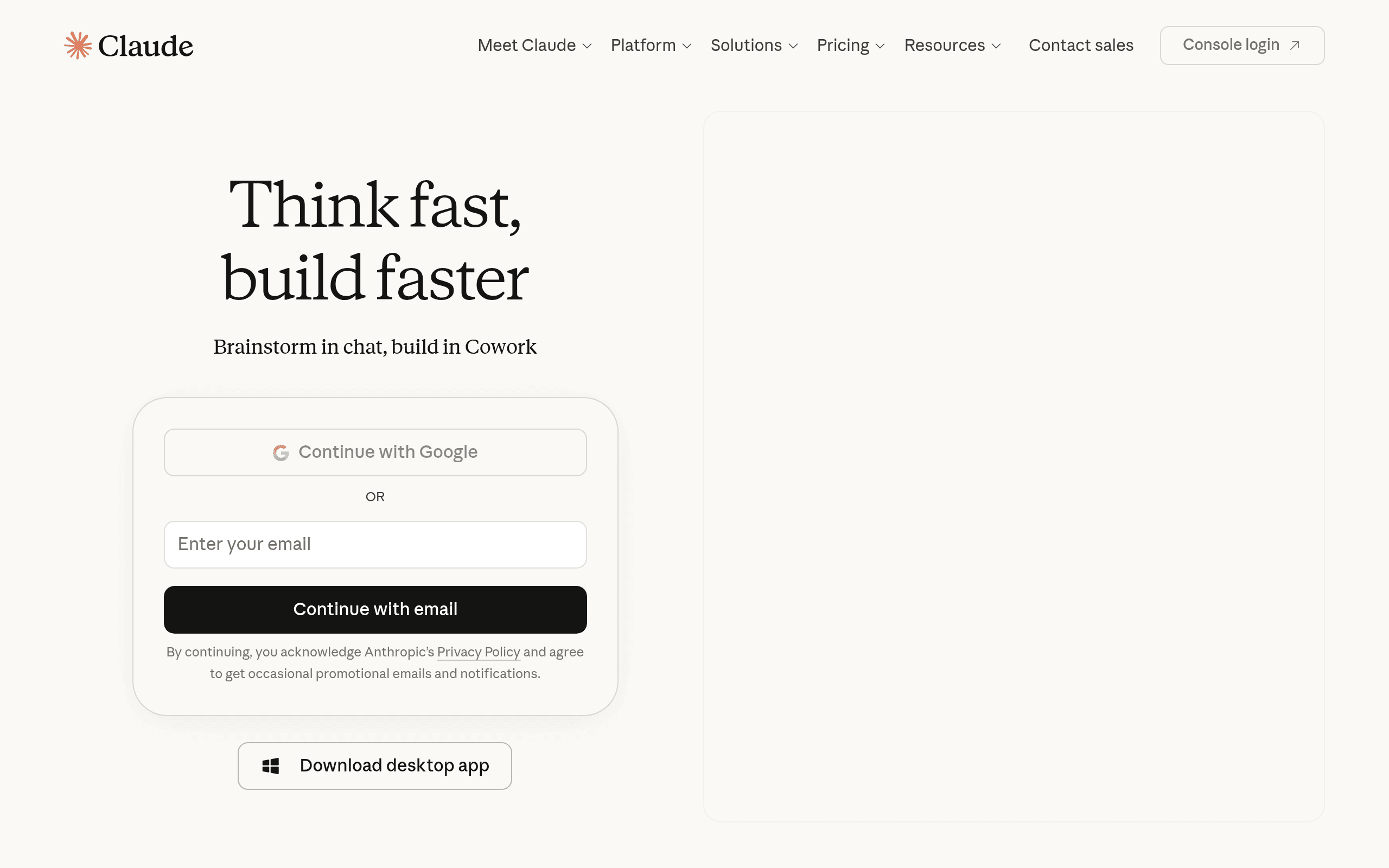 Claude homepage screenshot