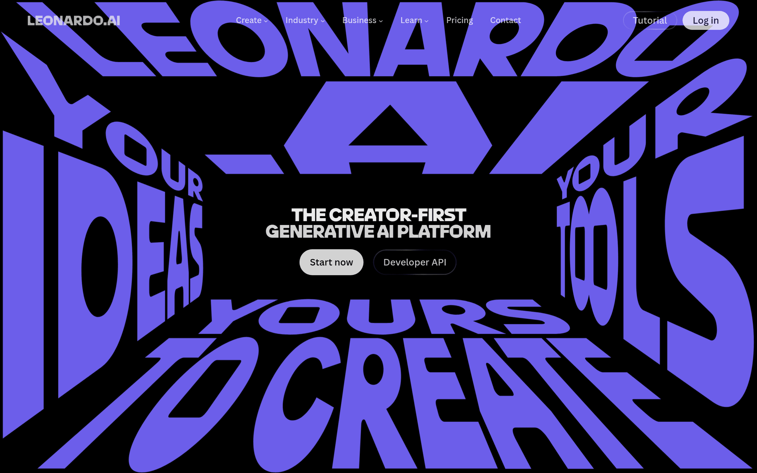 Leonardo.ai homepage screenshot