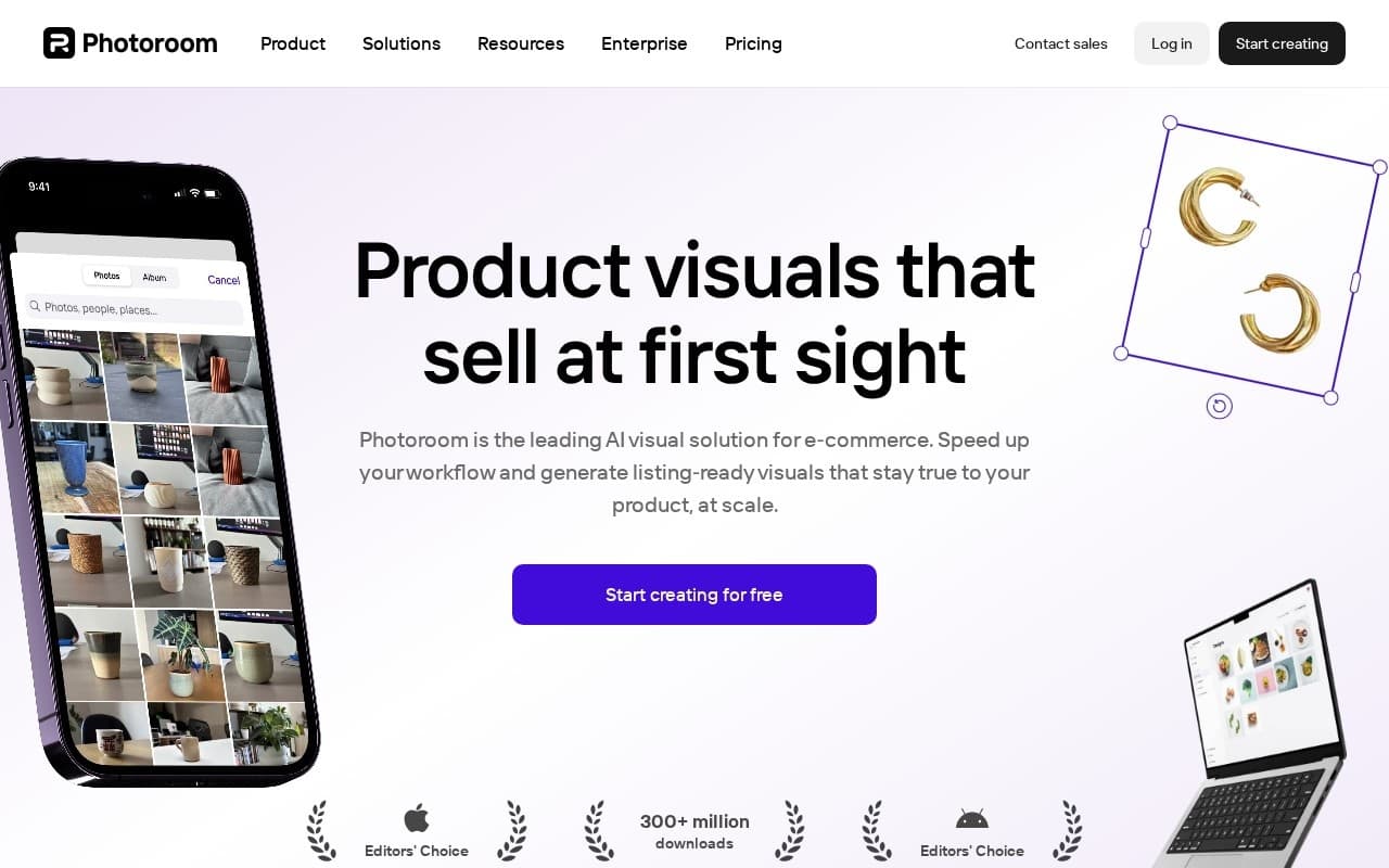 Photoroom homepage screenshot