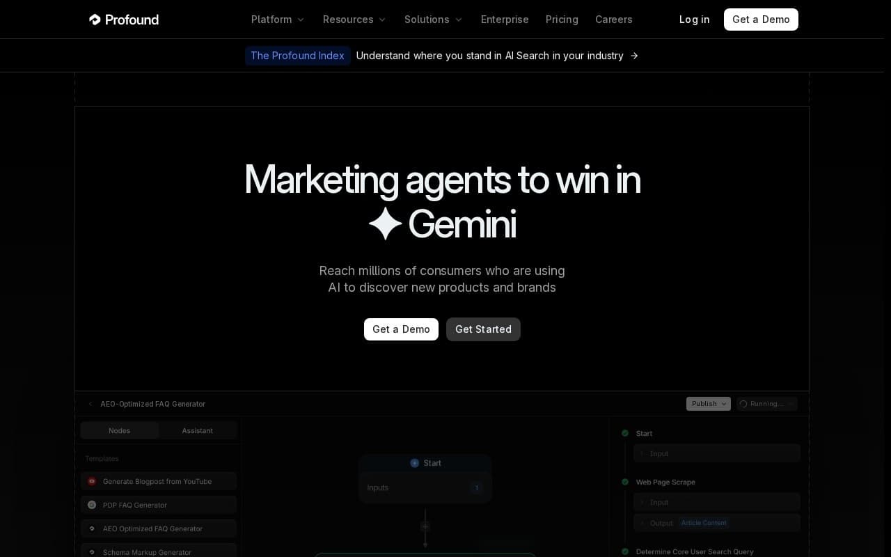 Profound product screenshot