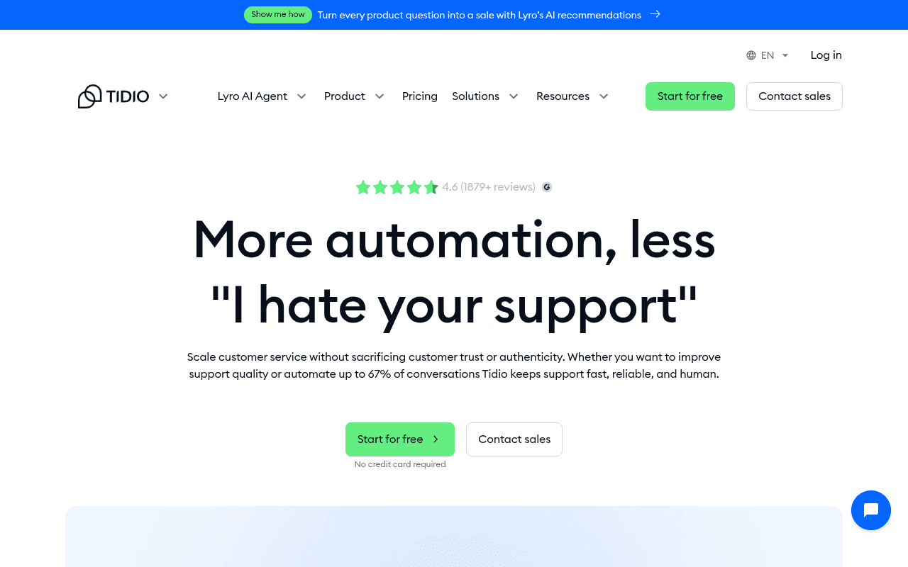 Tidio product screenshot